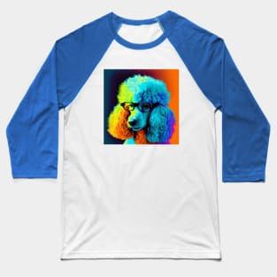 Nerdy Pop Art Poodle Baseball T-Shirt